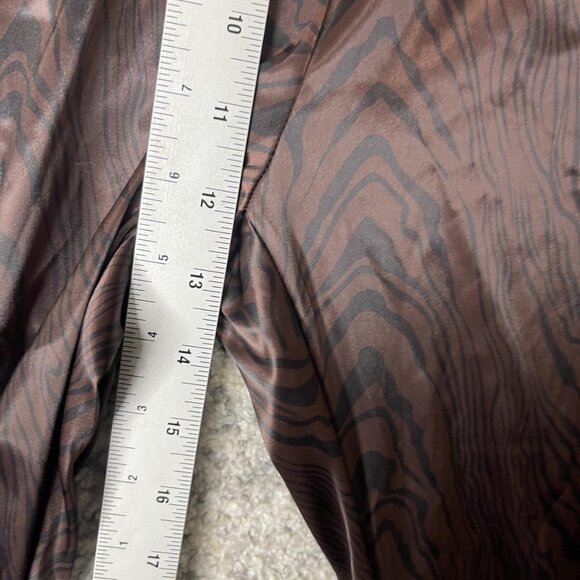 Maniere De Voir Pants Womens US 10 Brown Tiger Print Ruched Stacked Leg Slim Fit - Picture 5 of 11